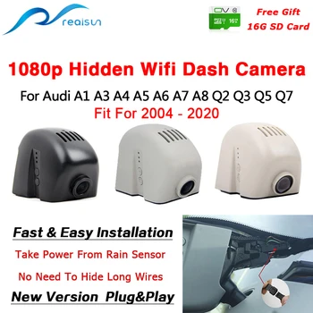 Realsun 1080P Automobilių DVR Wifi Brūkšnys Fotoaparato Vaizdo įrašymo Dvigubo Objektyvo Lengvas Montavimas Audi A1 A3 A4 A5 A6 A7 A8 Q2 Q3 Q5 Q7