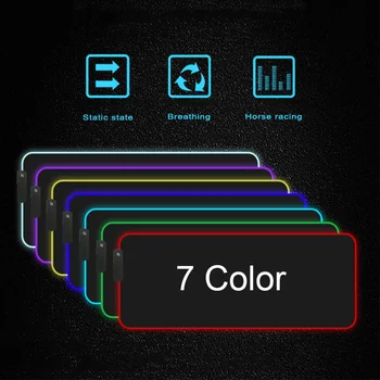 RGB Kilimėlis, LED Šviesos Klaviatūros Dangtelio Stalas-kilimėlis Spalvingas Paviršiaus Pelės Mygtukai Multi-dydį Pasaulio Kompiuterinių žaidimų Dota CS