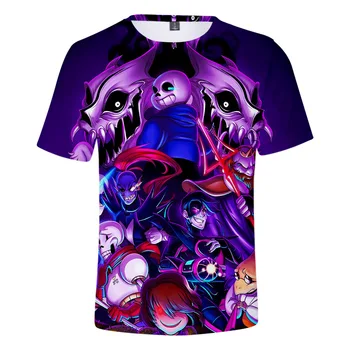 Sans Undertale Cosplay T-shirt 3D Spausdinimo Juokinga Marškinėlius Vyrų Vasaros Atsitiktinis Vyras Marškinėliai Hipster Hip-hop Tee Marškinėliai Homme Streetwear