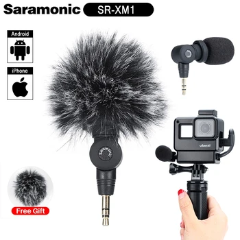 Saramonic SR-XM1 3.5 mm Belaidžio Įrašyti Vlog Mikrofonas Gopro Max 8 7 6 TRS Plug Mic VEIDRODINIŲ Fotoaparatų DJI Osmo Veiksmų Osmo Kišenėje