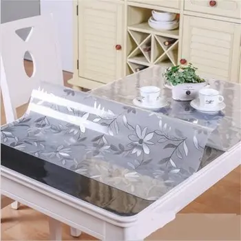 Skaidri minkšta stiklo staltiesė virtuvės naftos-įrodymas, stalo kilimėlis PVC stačiakampio formos silikono staltiesė kambarį grindų kilimėlis dvejopo naudojimo