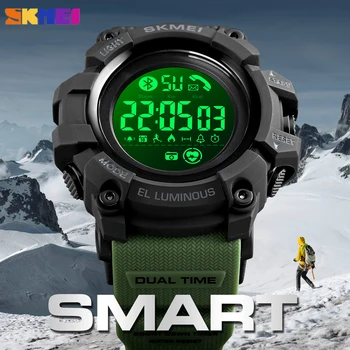 SKMEI Mens Smart Žiūrėti Fitneso Sporto Bluetooth Kalorijų Pedometer Skaitmeninis Laikrodis, Elektroninis Laikrodis atsparus Vandeniui reloj pažangių