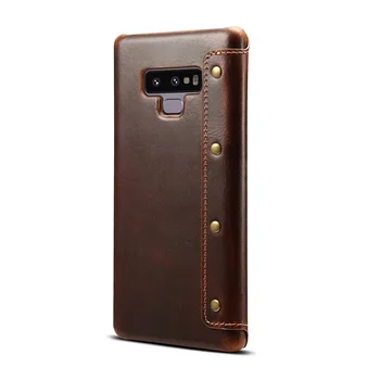 Solque Nekilnojamojo Natūralios Odos Flip Case For Samsung Galaxy Note 9 Note9 Telefono Dangtelį Prabangių Senovinių Kortelės Turėtojas Stovėti Piniginės Atvejais