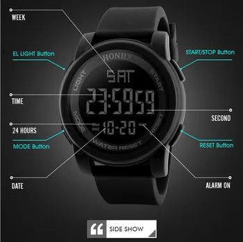 Sporto laikrodis Vyrams, Skaitmeniniai Žiūrėti LED Watch Laikrodis Mens zegarek elektroniczny zegarki reloj skaitmeninis hombre reloj hombre skaitmeninis