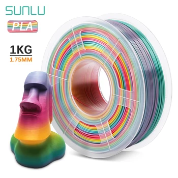 SUNLU PLA 3D Spausdintuvo Kaitinimo PLA Vaivorykštė Plastikiniai 3D Gijos sudaro 1,75 MM, 1 KG 3 Ritinius Matmens Tikslumas +/-0.02 mm