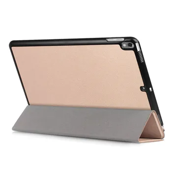 Tablet Case for iPad Pro 10.5 cm,PU Oda PC Atgal Ultra Plonas lengvas 3 Lankstymo Apversti Smart Apsaugos Stovėti Padengti Atveju