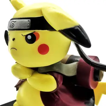 TAKARA TOMY Pokemon Modelis Ornamentu Pikachu COS Uzumaki Naruto Kapitonas Amerika Deadpool Anime Pav Žaislai Vaikams, Juokinga Dovana