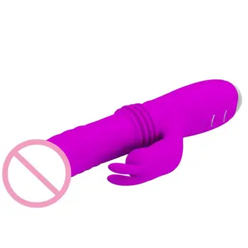 Tikroviškas Dildo Teleskopinis Triušis G-Taško Vibratorius Klitorio Įkrovimo Dildo