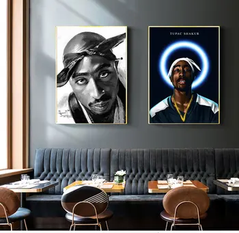 Tupac Shakur SHAKUR Juoda ir Balta Nuotrauka Drobės Tapybos Dekoro Tapyba, Aliejus, Tapyba, Plakatas Modernios Sienos paveiksl Namuose