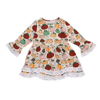 Vaikams Baby Girl Helovinas Princesė Dress 1-6T Bamblys Kūdikių Rudenį Rudenį ilgomis Rankovėmis O-kaklo Atsitiktinis Suknelės, Drabužių Komplektus