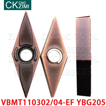 VBMT110302-EF YBG205 VBMT110304-EF YBG205 karbido Įdėklai, Tekinimo, Pjovimo įrankiai CNC metalo tekinimo įrankiai VBMT nerūdijančio plieno