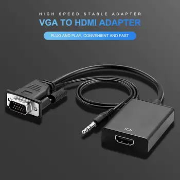 VGA Į HDMI Adapteris VGA Splitter HDMI Konverteris Didelės Spartos Stabili Adapteris HD 1080p PC Laptop Tablet Projektorius, TV