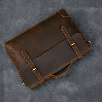 Vyriški portfelis crazy horse odos vyriški verslo atkurti senovės būdų krepšys vyriškos rankinės nešiojamojo kompiuterio krepšys
