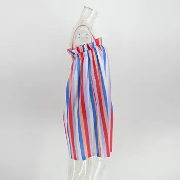 WildPinky Berankovis Suknelė 2020 Metų Vasaros Boho Paplūdimio Suknelės Moterims Atsitiktinis Dryžuotas Print-line Dirželis Mini Šalis Suknelė Vestidos