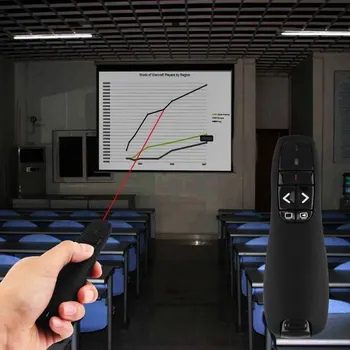 Wireless Presenter Žymiklį Skaidrės (Power Point Clicker USB Laser Pen PPT Pateiktis Rodykle