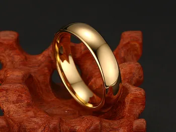 ZORCVENS Klasikinis Volframo Karbido Žiedas 6 MM Aukso spalvos/sidabro spalvos Vestuvių Žiedai Vyrams, Moterims, Aukštos Kokybės