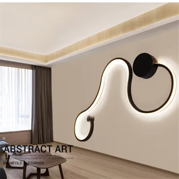 Šiuolaikinės kūrybos gyvatės formos sieniniai šviestuvai miegamasis, koridorius, viešbučio interjero šviestuvai 90-220V led siena šviesos Nemokamas Pristatymas