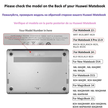 Žavesio neslidus PVC kietas lukštas, Atveju, Huawei Matebook D 14 2020 NBL-WAQ9R D 15 Garbę Magicbook 14 15 Mate 13/14/XPro 2019 13.9