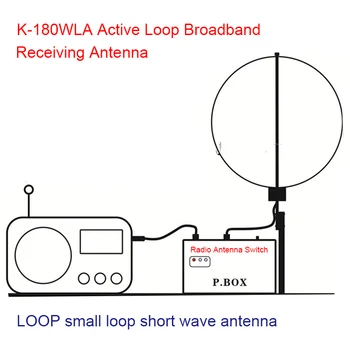 0,1 MHz-180MHz 20dB K-180WLA Active Linijos Plačiajuosčio ryšio imtuvo Anteną mažos kilpos trumpųjų bangų SDR radijo antena H3-008