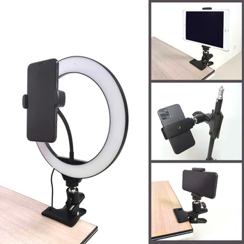 10inch 26cm LED Selfie Žiedas Šviesos Trikojis Stovas 3 Spalvos Pritemdomi Fotografija Apšvietimo Išmanųjį telefoną 