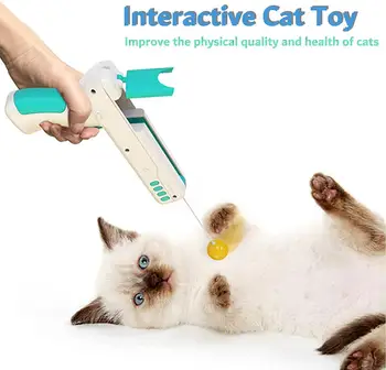1PC Katė Kibinimas Plunksnų Interaktyvus Ginklą Katės Interaktyvus Paramos Bounce Ginklą Žaislas Vielos Chaser Kačiukas interaktyvus Naujas Žaidimas