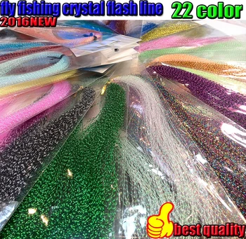 2016NEW suvilioti linija 22kinds spalva musė crystal flash linija 6bag/daug jig žvejybos linijos ilgis 30CM