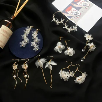 2019 m. Naujas gėlių rankų darbo bohemijos boho auskarai moterų mados ilgi kabantys auskarai crystal moterų vestuvių earings šaliai, papuošalai