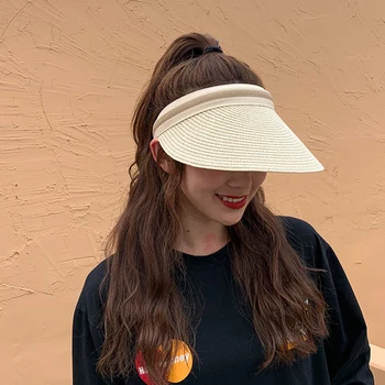 2019 m. Vasarą, Paprastų Moterų skrybėlės Kortelės bžūp saulės kepurės Snapeliu vientisos spalvos Mados Kvėpuojantis Saulės Pavėsyje Skrybėlę Ponios Elegantiškas Prašmatnus Womens