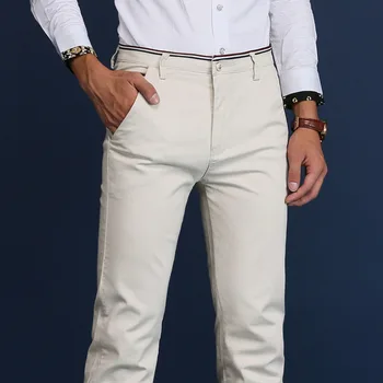 2019 Naujo Dizaino Vyrų kelnės Atsitiktinis hombres pantalones Medvilnės Slim Ziajać Tiesios Kelnės Mados Verslo Kelnės Vyrams Plius Dydis
