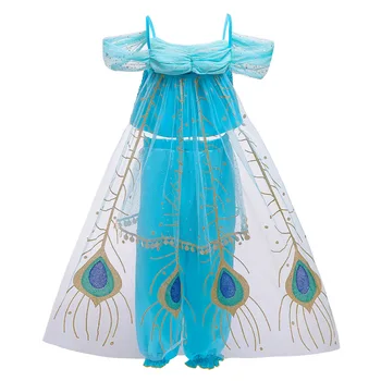 2020 Išgalvotas Baby Girl Princesė Jasmine Drabužiai Vaikams Helovinas Šalis Cosplay Kostiumas Vaikams Apsirengti vestidos infantil