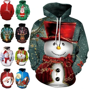 2020 metų Mados Rudenį Ir Žiemą, Kalėdų Džemperis 3D Spausdinimo Negabaritinių Gobtuvu Megztinis Unisex Vyras Moteris Juokinga Bjaurusis Kalėdų Džemperis