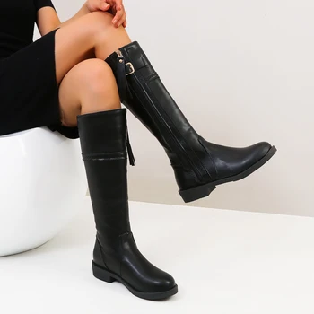 2021 Moterų Mados Batai Žiemą Kelio Aukštos Kokybės batai Ilgai Komfortą Aikštėje Botines Mujer Knee-High batai Botas Mujer V359