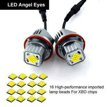 2x 160W Angel Eyes Klaidų LED Halo Žiedas Lemputes E83 BMW E60 E61 E53 E64 Super Šviesus Automobilių Priekinių žibintų Lemputė, priekinis žibintas