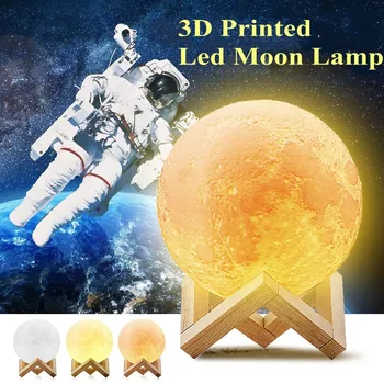 3D Spausdinimo Mėnulio Lempos Įkrovimo 16/2 Spalva Keisti Touch 