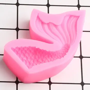 3D Undinėlės Uodega Silikono Formų Cupcake Topper Minkštas Pelėsių 
