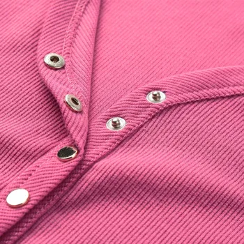 5XL Plius Dydis marškinėliai Moterims Giliai V-Kaklo Mygtukus ilgomis Rankovėmis marškinėliai Kieto Spalvų Slim Seksualus Atsitiktinis Viršūnes Tees Lady Prekės Marškinėliai 2019
