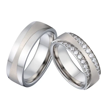 Aljansų dalyvavimas santuokos pora vestuvinių žiedų rinkinys vyrams ir moterims, titano, nerūdijančio plieno papuošalai piršto žiedą
