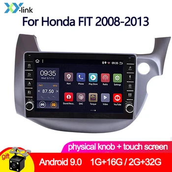 Android 9.0 automobilių dvd multimedijos grotuvas GPS 10 COLIŲ mygtuką rankenėlė Honda FIT 2008-2013 M. RHD su kamera automobilio radijas stereo garso