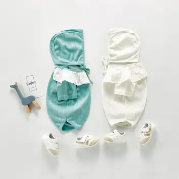 Angoubebe 202H23 naujagimiui drabužių trumpomis rankovėmis kūdikiui paprastas medvilnės rompers