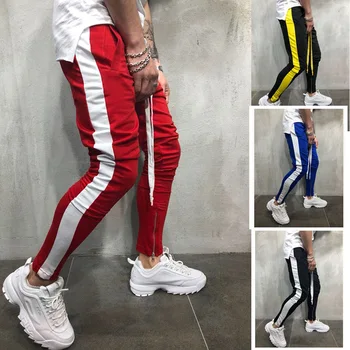 Atsitiktinis Kelnės Vyrams Hip-Hop Liesas Kelnės Stebėti Apačioje Sweatpants Streetwear Vyras Ziajać Pusėje Juostele Mados Mens Poilsiu Kelnės