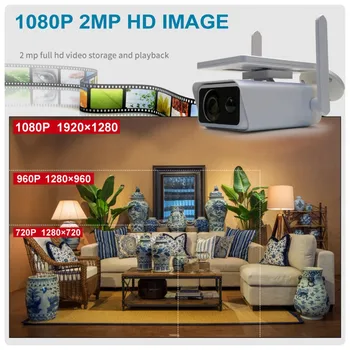 Atsparus vandeniui Home Security Saulės Energijos WIFI IP Kameros 1080P HD VAIZDO Tinkle, Lauko, Patalpų IR Belaidės Stebėjimo Kameros