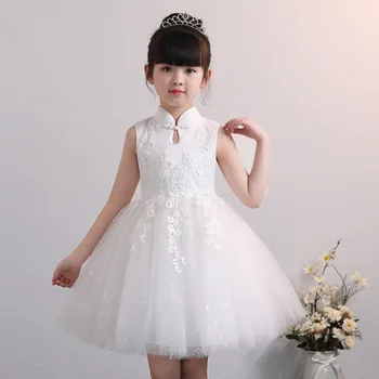 Aukštos kokybės vaikų nėrinių gėlių mergaitė grupė dress baby girl rankovių princesė vestuvių suknelė, vaikų drabužiai vestido