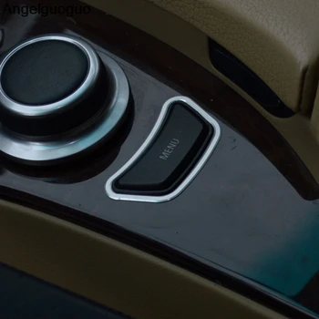 Automobilių stiliaus Interjero multimedijos valdymo pulto MENU mygtuką, apdaila, Apdailos Lipdukai dangteliai BMW 5 series E60 520 523 530