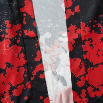 Bebovizi 2020 Japonų Kimono Švarkas Koi Spausdinti Harajuku Hip-Hop Vyrų Japonija Streetwear Chalatas, Švarkas Vasaros Plonas Laisvus Drabužius