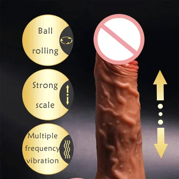 Belaidis Vibratorius Teleskopinis Moterų Didžiulis Vibratorių Vibrador Šildymo Oda Atrodo Realistiškas Penis Super Didelis Didelis Dildo Silikono