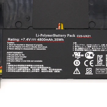 C23-UX21 C23UX21 Nešiojamas Baterija Asus Zenbook Ultrabook UX21 UX21A UX21E Serijos 4800mAh 7.4 V 35Wh Naujas SHUOZB Nemokamas Pristatymas