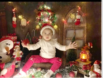 Capisco Kalėdų Fonas Kamuolius Hobbyhorse Santa Dovanų Dėžutėje Retro Namas Foto Šeimų Vaikams, Suaugusiems, Laimingų Naujųjų Metų Studija Rekvizitai