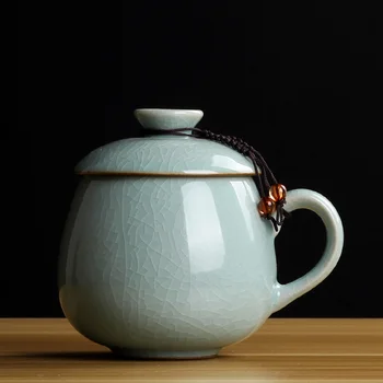 CHIA-GUI LUO 320ML Keramikos arbatos puodelis kalėdų puodeliai Tradicinės Kinų Rankena Ledo plyšių stiliaus I016