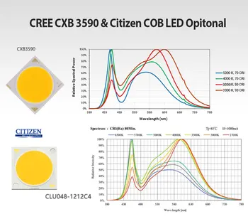 CXB3590 COB LED Grow Light Visą Spektrą 100W 200W Pilietis 1212 LED Augalų Auga Lempos Patalpų Palapinė Šiltnamiuose Hydroponic Augalų