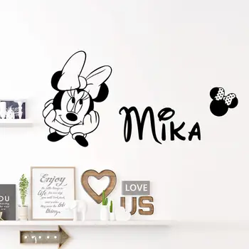Disney Mickey Minnie Individualų Pavadinimas Asmeninį Vaikų Darželį, Vaikų Kambarys, Miegamajame Vinilo Lipdukas, Decal Siena Lipdukas Namų Dekoro